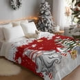 thumbnail image 3 of Red Christmas Flannel Blanket for Bed,Travel and Camping, Dwarf Present Xmas Ball Snowflake Winter Super Soft Cozy Blanket for All Seasons 60"x80", 3 of 9