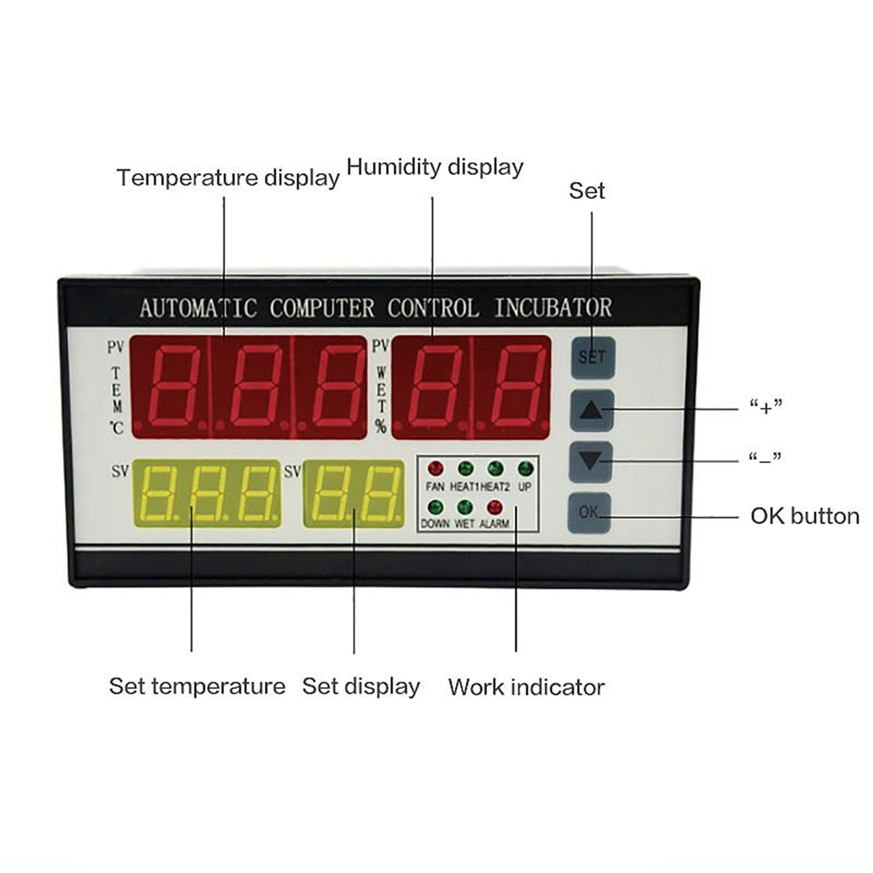2X -18 Egg Incubator Controller Thermostat Hygrostat Full Automatic Control Multifunction Egg Incubator Control System
