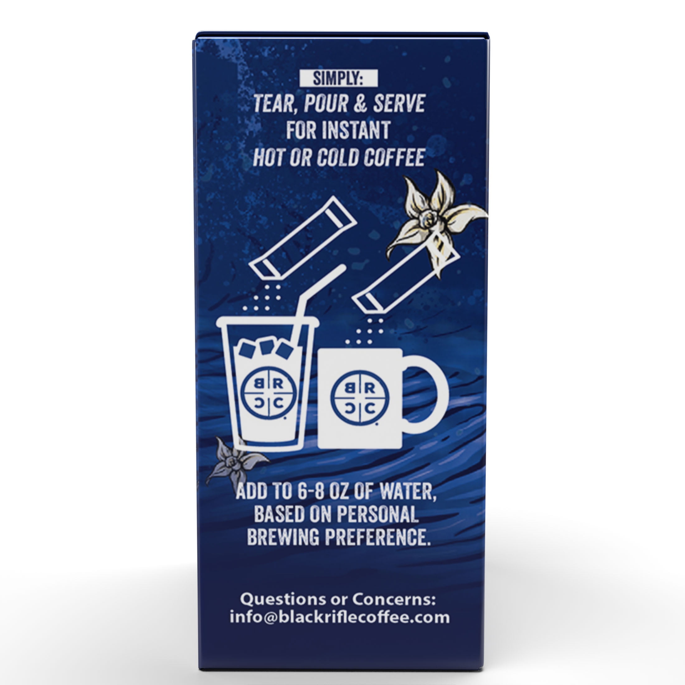 Black Rifle Coffee Company Vanilla Bomb Instant Coffee Caffeine Packets for Hot or Iced, Medium Roast, 8 Ct Singles