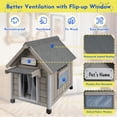 thumbnail image 4 of PETSCOSSET Dog House, Outdoor Wooden Dog Kennel with Window for Small Dog, 18.1" D x 28.5" W x 24" H, Gray, 4 of 8