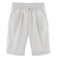 thumbnail image 5 of Lmueinov Women's Casual Sweat Shorts, High Waisted Drawstring Bermuda Shorts with Pockets, Lightweight Athletic Summer Lounge, 5 of 6