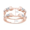 thumbnail image 2 of Baguette & Round White Cubic Zirconia Enhancer Guard Ring 10k Rose Gold Ring Size - 4.5, 2 of 8