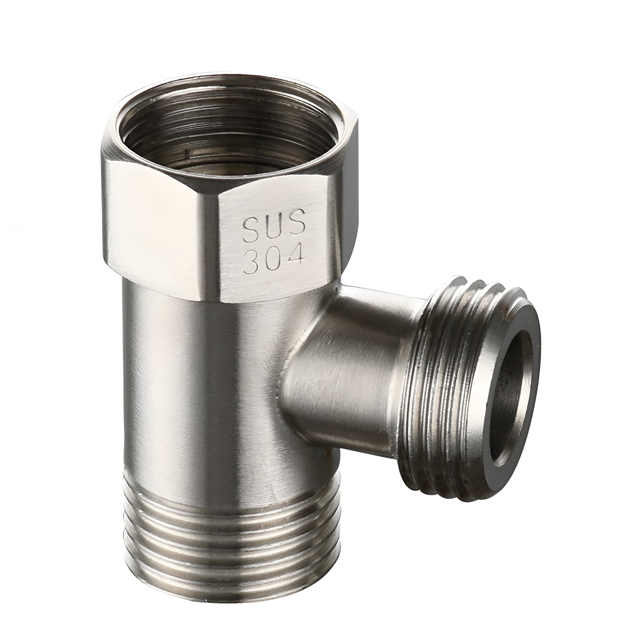 HIBIBUD 2026 New Toilet 304 Stainless Steel T Adapter G1/2 T-Valve for Bath Bidet Sprayer Shower for Bathroom, Toilet, Bidet, Home Plumbing