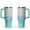 Greenish-blue-4, variant on 40oz Fashion Leopard Pattern Stainless Steel Flip Straw Tumbler Spill Proof Travel Cup Double Wall Vacuum Insulated Coffee Mug with Top Handle