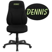 Flash Furniture Personalized High Back Black Fabric Multifunction Ergonomic Swivel Task Chair