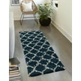 thumbnail image 4 of Unique Loom Trellis Shag Collection Area Rug - Ruby (2' x 7' Runner Navy Blue/Ivory), 4 of 11