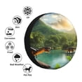 thumbnail image 4 of Susaid Lake Forest Dinosaur Print Tire Covers,Waterproof Anti-UV Snow Sun Rain Tire Covers for RV,Truck, SUV, Trailer, Camper-16 inch, 4 of 6