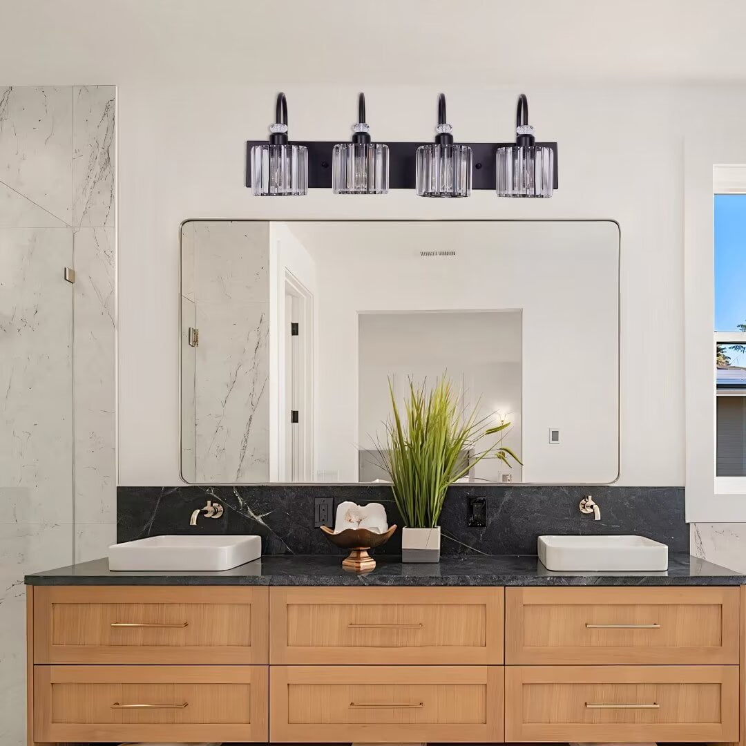 FINE MAKER 4 light modern bathroom vanity fixture, above mirror LED lighting fixture