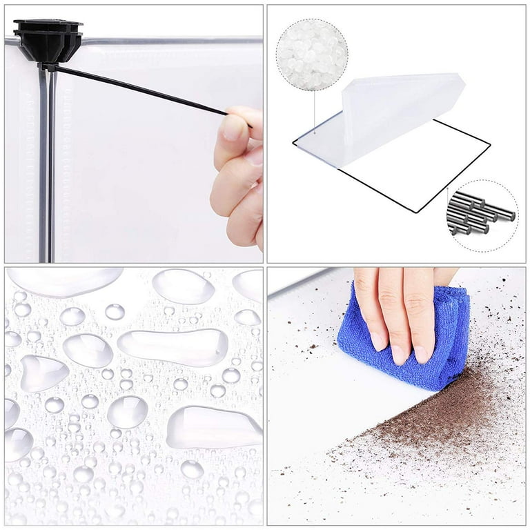 Playpen Plastic Rabbit Fence Indoor Small Animal Cage Exercise Pen Transparent Playpen for Puppy Guinea Pigs Bunny Chinchilla Gerbils Hedgehogs Rats