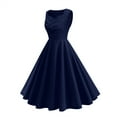 thumbnail image 2 of Weiqiqre Valentines Dress for Women Sleeveless V-Neck A-line Bridesmaid Cocktail Party Swing Dress, 2 of 9