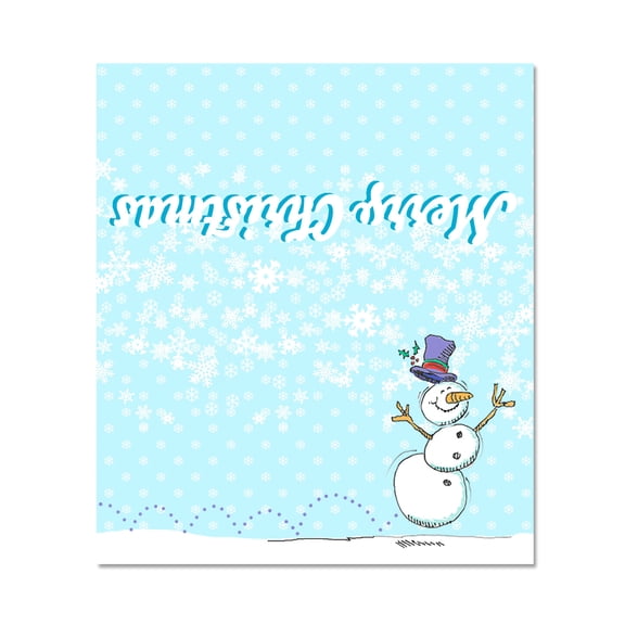 Winter Snowman Merry Christmas Table Tent Place Cards - 25 Snowman Guest Seating