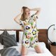 thumbnail image 5 of Fotbe Penguins On The Beach Conjunto de Pijama Estampado para Mujer, 2 Piezas, Ropa de Dormir con Camiseta de Manga Corta y Shorts Suaves-X-Large, 5 of 6