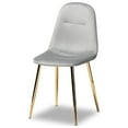 thumbnail image 2 of Baxton Studio Elyse Glam and Luxe Grey Velvet Fabric Upholstered Gold Finished 4-Piece Metal Dining Chair Set, 2 of 7