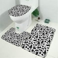 thumbnail image 2 of Black White Cow Pattern Bathroom Rugs Sets 3 Piece,Toilet Cover Set,Absorbent Non Slip Bathroom Mats Sets with U-Shaped Contour Rug Toilet Rug Set, 2 of 5