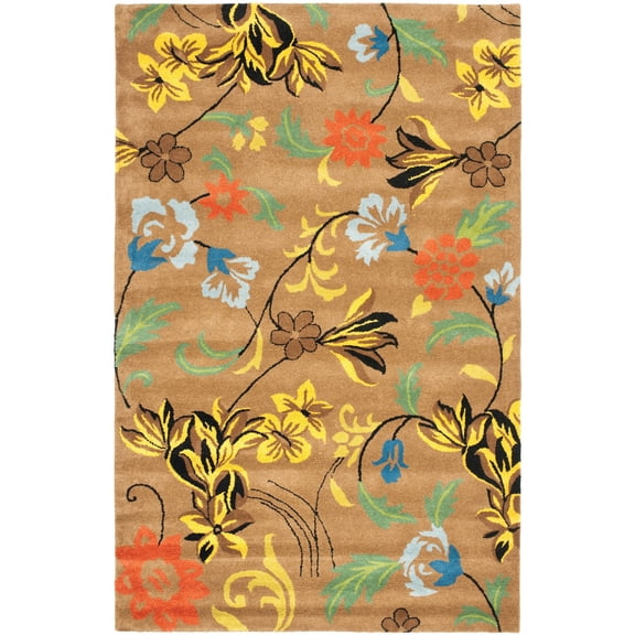 SAFAVIEH Soho Heath Floral Wool Area Rug, Brown/Multi, 5' x 8'