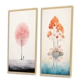 thumbnail image 3 of Designart "Impression of Solitude Minimal Watercolor Single Tree I" Landscape Trees Framed Wall Art Set Of 2 - Traditional Pink Framed Wall Art Set Of 2, 3 of 6