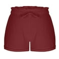 thumbnail image 3 of Juslio Women's Shorts Drawstring Casual Pockets Loose Comfy Cotton Linen Solid Shorts Women, 3 of 8