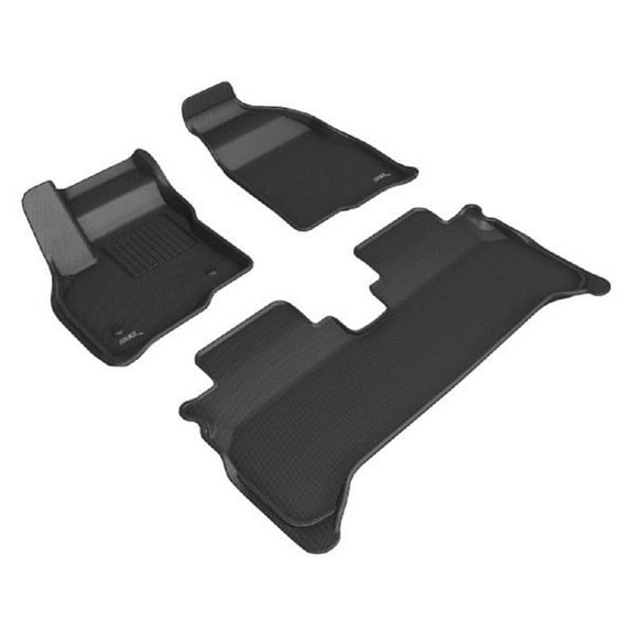 3D MAXpider 2022-2023 Fits Chevrolet Bolt EUV KAGU 1st & 2nd Row 3 PCS Carbon Fiber Embossed Pattern Black Floor Liner Set L1CH09701509