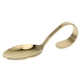 thumbnail image 2 of Stainless Steel Spoon Curved Handle Tableware Spoon for Hotel Buffet Kitchen (Golden), 2 of 8