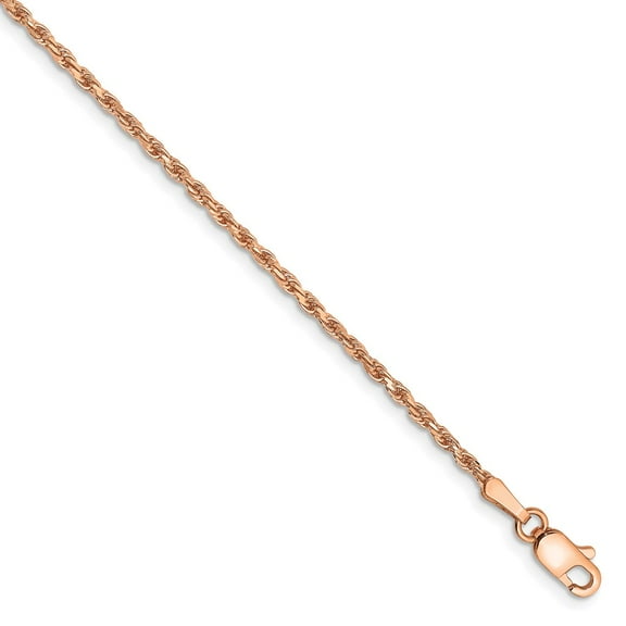 14k Rose Gold 1.8mm D/C Rope Chain