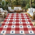 thumbnail image 3 of Fsddascl 4th of July Outdoor Rug for Patio/Deck, Non-Slip Large Area Rug 6 x 9 Ft, Independence Day Red White Plaid Blue Star Indoor Outdoor Rugs Washable Area Rugs, Reversible Camping Rug Carpet, 3 of 5