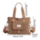 thumbnail image 2 of Bolsa de lona de gran capacidad, Bolso de mano de moda para mujeres, Bolso mensajero versátil - Color Café, 2 of 2