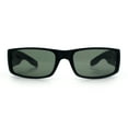 thumbnail image 4 of Mens Glass Lens Narrow Rectangle Mad Dog Street Gangster Sunglasses Matte Black, 4 of 8