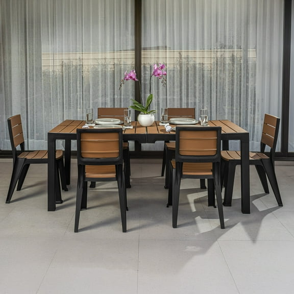 Comedor Jardin Exterior Terraza 6 Puestos Tabaco
