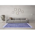 thumbnail image 3 of Ahgly Company Machine Washable Indoor Square Abstract Blue Modern Area Rugs, 4' Square, 3 of 4