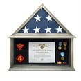 thumbnail image 4 of Large Military Shadow Box Display Case for Funeral Burial Flag, American Veterans Fits Folded 5x9.5’ Flag, Certificate, Medal, Patches. Solid Wood and Glass. (Rustic), 4 of 7