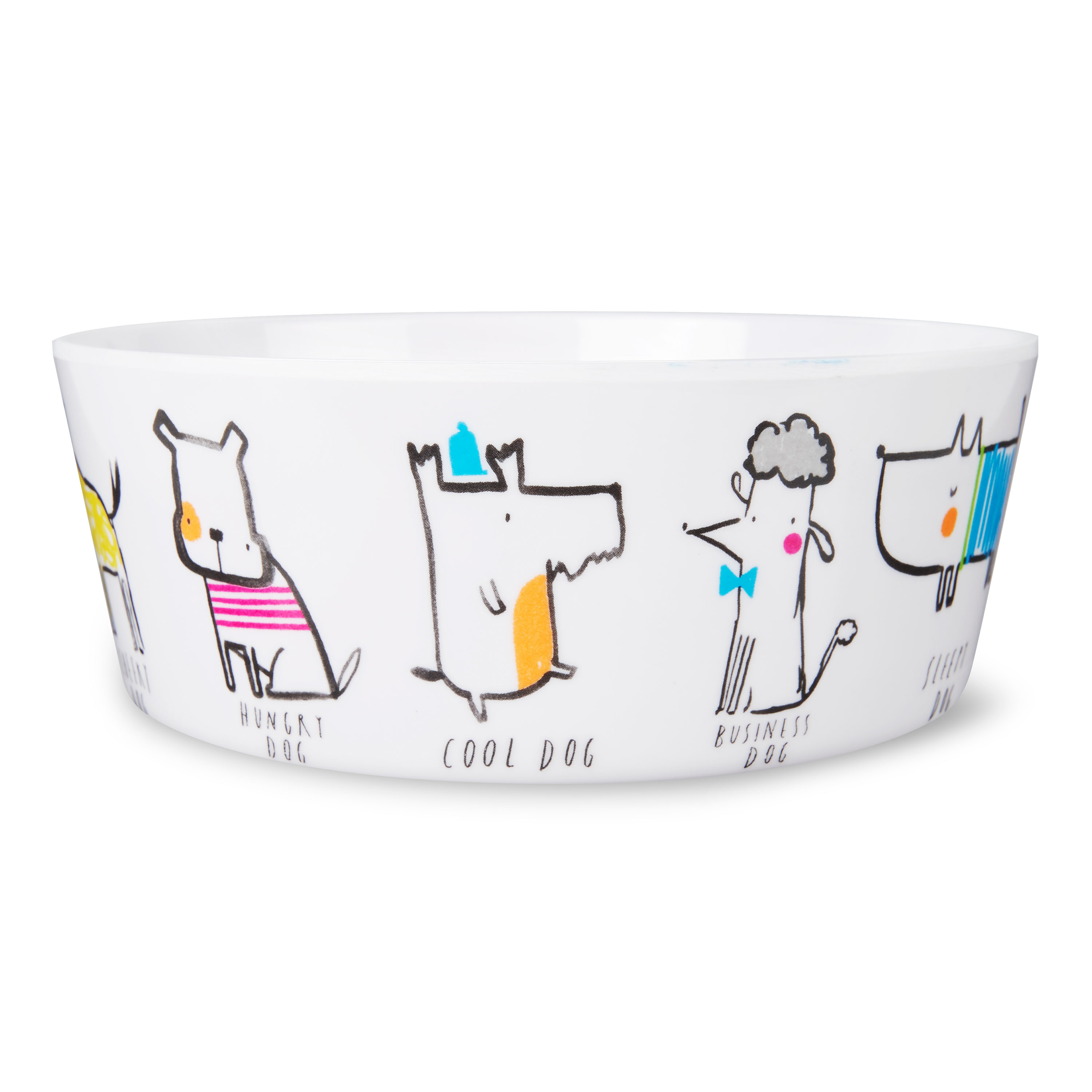 Vibrant Life Plastic Pet Bowl, Dog Characters, Medium