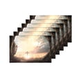 thumbnail image 4 of MKHERT Empty Tomb Stone with Cross On Meadow Sunrise Placemats Table Mats for Dining Room Kitchen Table Decoration 12x18 inch,Set of 6, 4 of 4