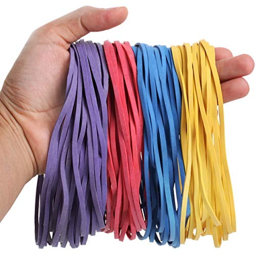 7" x 1/8" Extra Large Rubber Bands in Assorted Colors 24/Pk 
