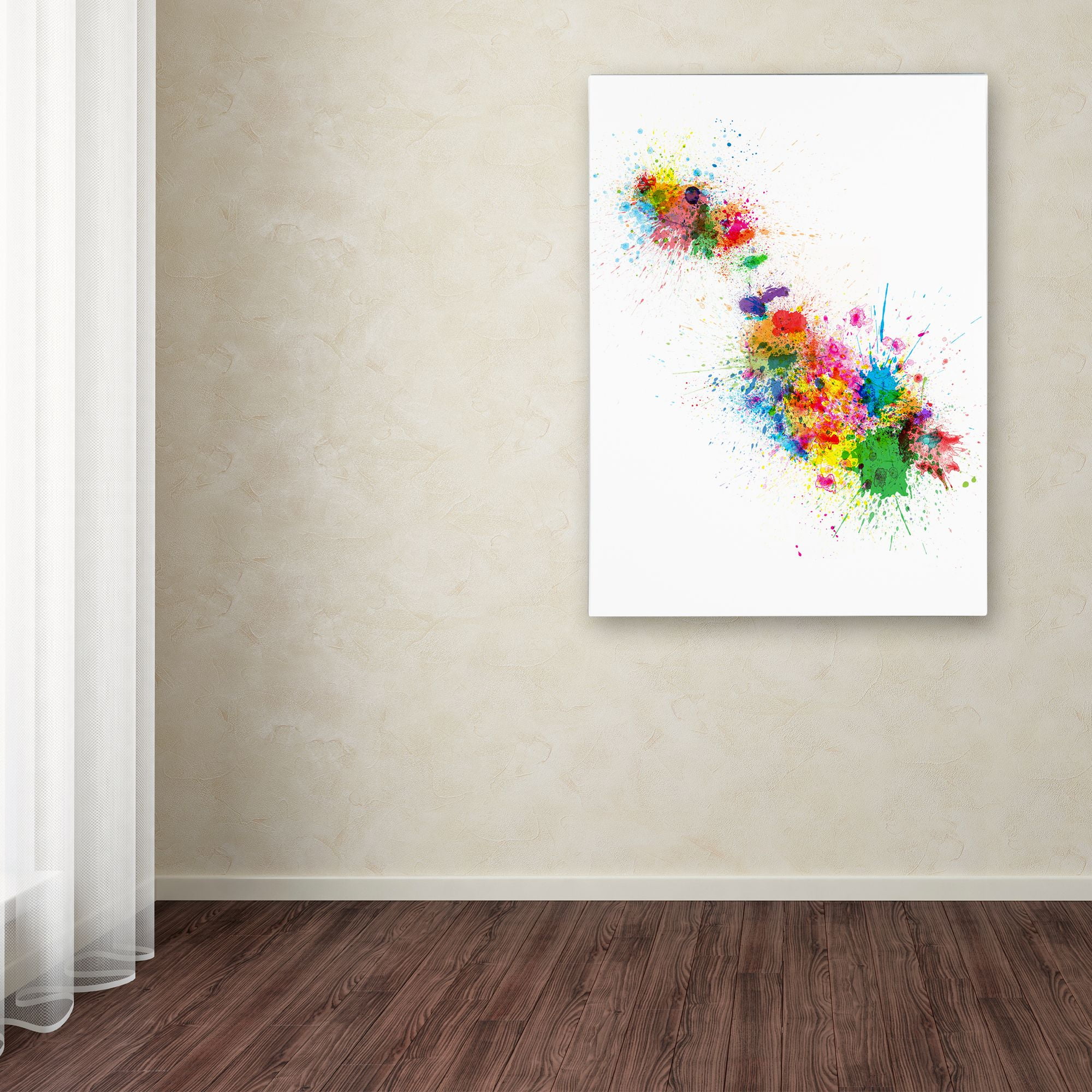 Trademark Fine Art "Malta Map Paint Splashes" Canvas Art by Michael Tompsett