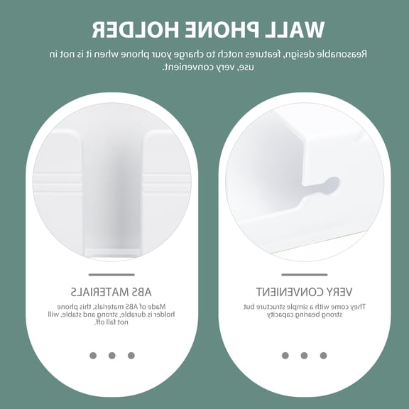 ibasenice 2 Pcs Wall Mount Phone Holders Mobile Hanger for Wall White ABS Remote Control Storage