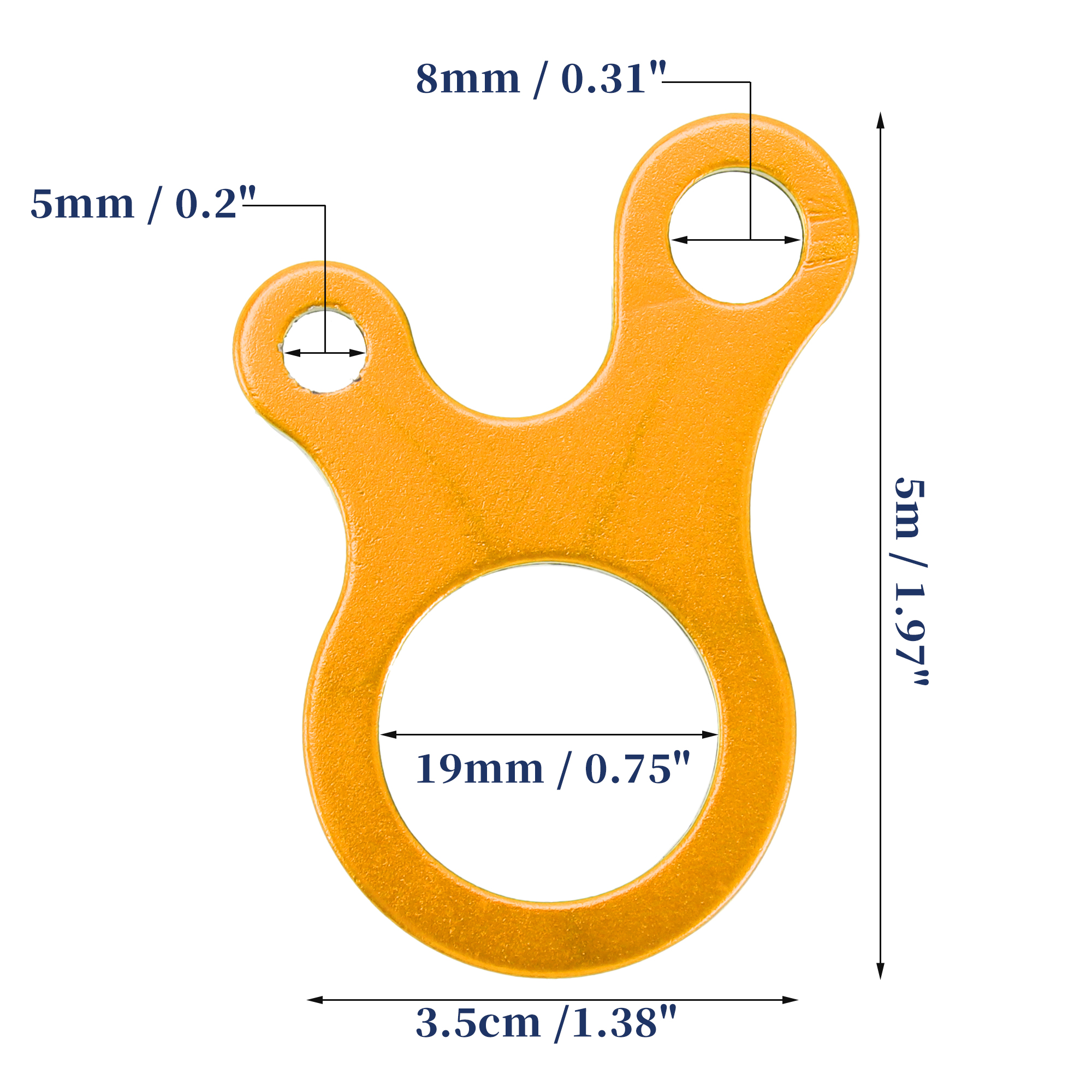 Unique Bargains 8Pcs Rope Buckle Aluminum Alloy Cord Adjuster ["Yellow"]