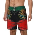 thumbnail image 5 of Men's Mexican Flag Swim Trunks with Compression Liner Bathing Suit Swimwear, 5 of 6