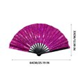thumbnail image 2 of CSSAD Boots on the Ground Fan, Large Holographic Folding Handheld Fans for Line Dancing, Portable Craft Holding Colorful Stripe Hand Fan for Festival,Dance,Party, Wedding Dance Church, 2 of 6