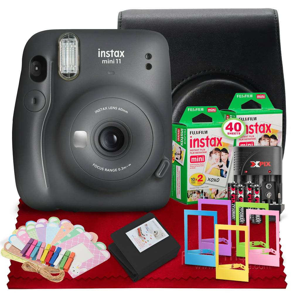 FUJIFILM INSTAX Mini 11 Instant Film Camera (Charcoal Grayv - Walmart