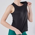 thumbnail image 4 of Vmvidoty Tank Top for Women Solid Color Round Neck Sleeveless Causal Shirts Sports Workout Running Tees Black L, 4 of 5