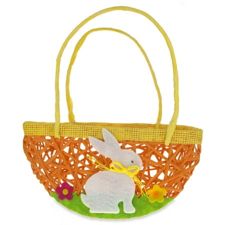 - Easter Baskets with White Bunny and Flowers
