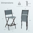 thumbnail image 6 of Patiojoy Outdoor Barstools Set of 4 Counter Height Folding Bar Chairs with Back and Footrest Versatile Patio Dining Chairs Blue, 6 of 6