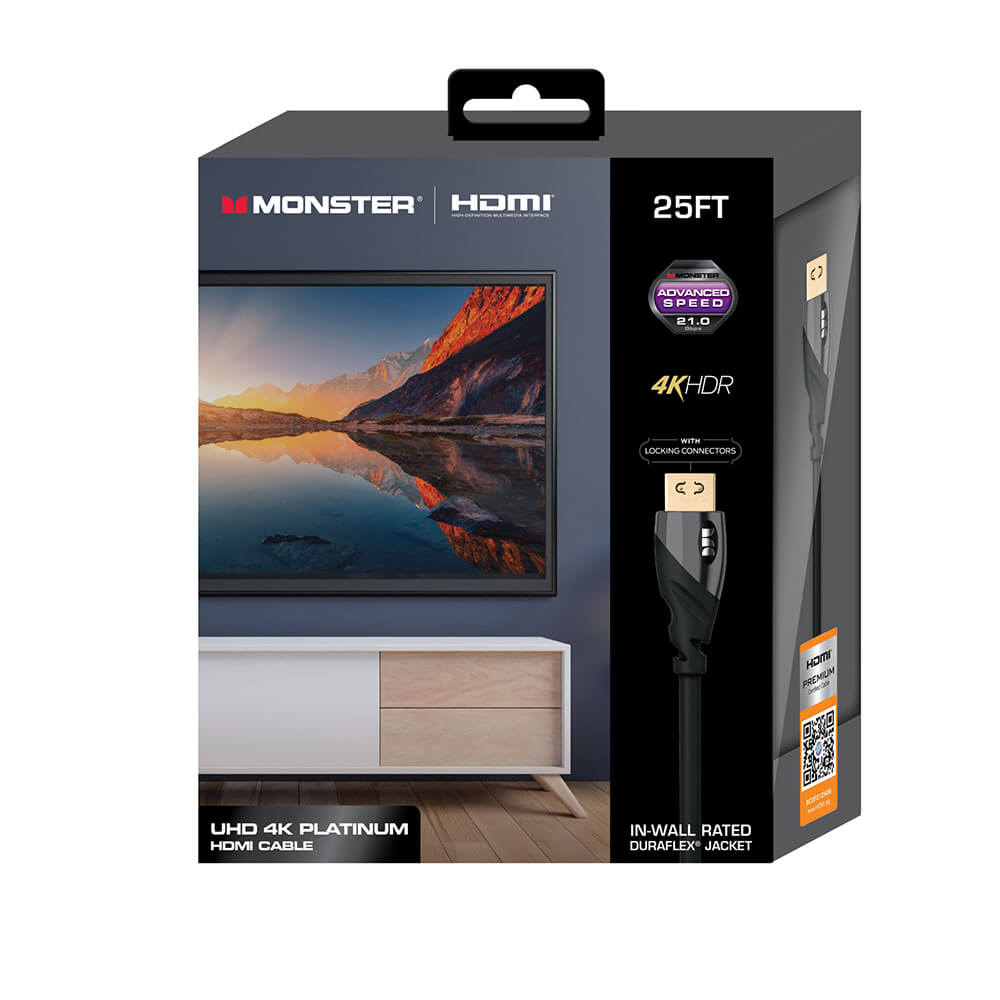 Monster MHV11027US Essentials 25 ft. 4K Platinum HDMI Cable Walmart