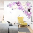 thumbnail image 3 of Adhesivo de pared con flores de peonía de acuarela, adhesivos de pared de peonías florales, ramo de peonías creativo, flores extraíbles, decoración de pared de rosas para sala de estar, dormitorio de, 3 of 7