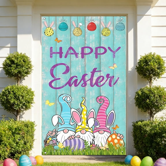 strola Toys Blue Full Size Easter Door Cover - Polyester Fabric for Front Door Classroom Office Store Party Holiday Spring Decorations