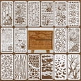 thumbnail image 1 of 16PCS Stencils for Crafts Mixed Media Art Stencils Background Texture Stencil Reusable Branches Musical Notes Floral Templates, 1 of 9