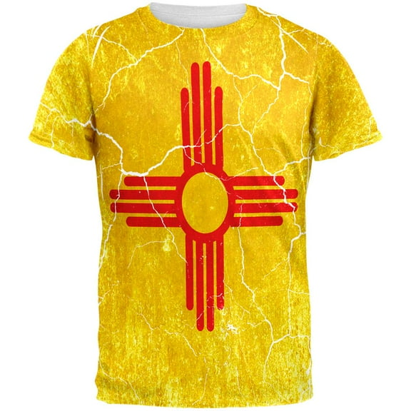 New Mexico Vintage Distressed State Flag All Over Mens T Shirt Multi 2XL
