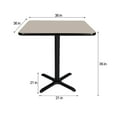 thumbnail image 3 of Hampden Furnishings Bennet Collection Steel Frame 36" Square Top, X Base, 36" Height Cafe Table, Black Frame/Grey Nebula Top, 3 of 5