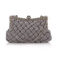 thumbnail image 1 of Pochette Plissée et Tressée à Strass Cloutée pour Mariage, Soirée, Mariée, Demoiselle d'Honneur, 1 of 7
