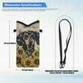thumbnail image 7 of SEANATIVE Women Men Small Crossbody Phone Bag Cellphone Pouch with Adjustable Shoulder Strap Neoprene Waterproof Mini Satchel Pouch for Travel, Walking, Beach, Sunflower Dachshund Butterfly, 7 of 7